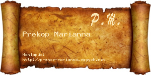 Prekop Marianna névjegykártya